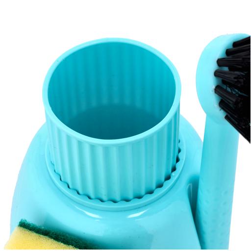 display image 7 for product 3-in-1 Cleaning Set, Holds & Stores Sponges, RF10834 | Sink Countertop Liquid Dish Soap Dispenser Pump Bottle | Kitchen Scrub Brushes with Non Slip Long Handle for Cleaning Dishes, Sink