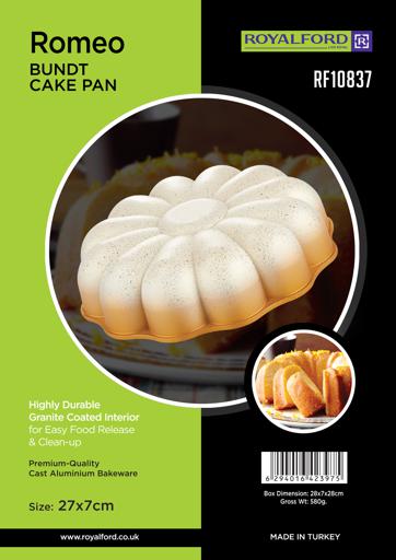 display image 9 for product Romeo Bundt Cake Pan, Aluminium Bundt Cake Tin, RF10837 | Non-Stick Granite Coating for Easy Release & Clean Up | Oven Safe Bakeware