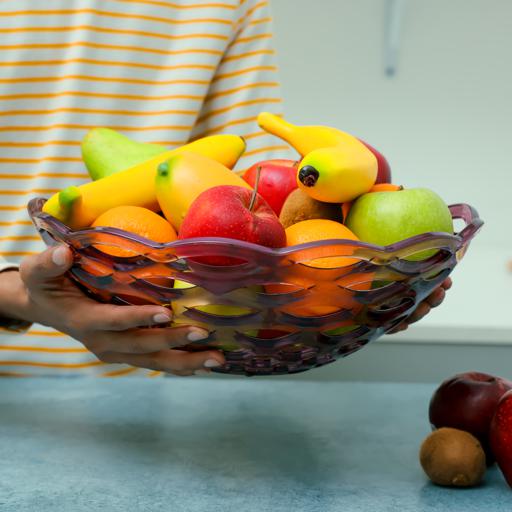 display image 3 for product Acrylic Fruit Bowl, Freezer Safe & BPA Free, RF10849 | Top Rack Dishwasher Safe | Countertop Fruit Basket – Vintage Style Wire Fruit Storage | Multi-Purpose | Compact Storage Space