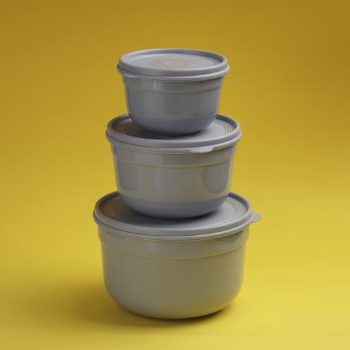 display image 2 for product 3 Pcs Classic Storage Bowl Set, Plastic Container, RF10873 | BPA-Free Lunch Box for Adults, Children's | Suitable for Dishwasher, Freezer | Air-Tight Lid