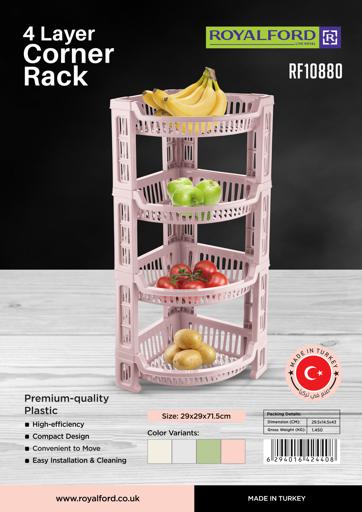 3/4/5 Layer Kitchen Storage Rotatable Rack Corner Organizer Bathroom  Trolley Multi-Layer Fruit Vegetable Basket Household Shelf