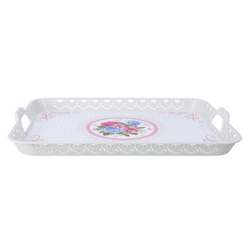 display image 1 for product Rectangular Oya Tray, Breakfast & Cereal Tray, RF10921 | Ideal for Home & Restaurant | Long Lasting & Lightweight | Elegant Design | Premium Plasticware | BPA-free & Odourless