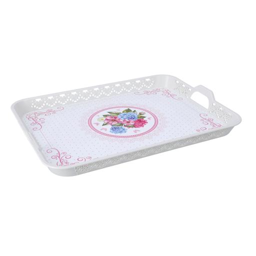 display image 2 for product Rectangular Oya Tray, Breakfast & Cereal Tray, RF10921 | Ideal for Home & Restaurant | Long Lasting & Lightweight | Elegant Design | Premium Plasticware | BPA-free & Odourless