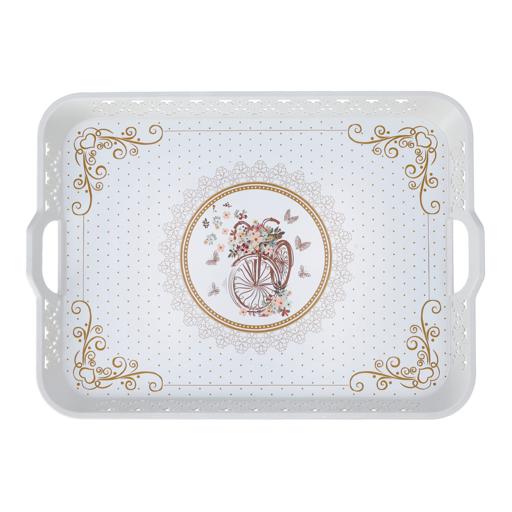 display image 0 for product Rectangular Oya Tray, Breakfast & Cereal Tray, RF10922 | Ideal for Home & Restaurant | Long Lasting & Lightweight | Premium Plasticware | BPA-free & Odourless