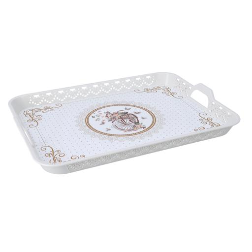 display image 1 for product Rectangular Oya Tray, Breakfast & Cereal Tray, RF10922 | Ideal for Home & Restaurant | Long Lasting & Lightweight | Premium Plasticware | BPA-free & Odourless