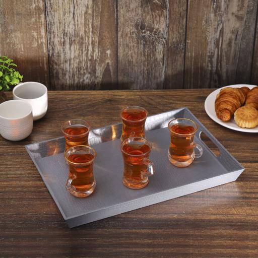 display image 5 for product Rectangular Leather Design Serving Tray, RF10925 | Breakfast Cereal Dessert Serving Tray | Ideal for Home & Restaurant | Elegant & Beautiful Sleek Design | Easy to Clean