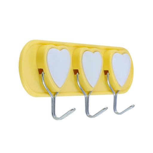 display image 5 for product Heart Sticky Hooks, 3pcs Self Adhesive Wall Hooks, RF10945 | Hooks for Bathroom, Kitchen, Bedrooms, Closet, Office, Showrooms, Laundry Room & More