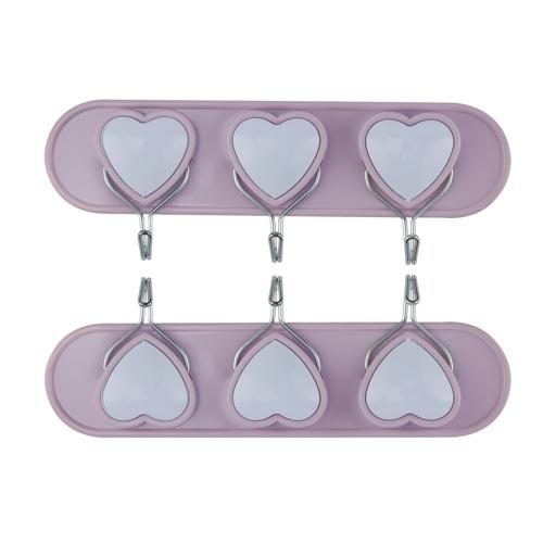 display image 8 for product Heart Sticky Hooks, 2x3pcs Self Adhesive Wall Hooks, RF10948 | Hooks for Bathroom, Kitchen, Bedrooms, Closet, Office, Showrooms, Laundry Room & More