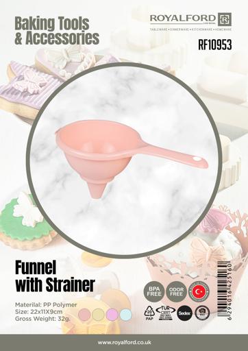 display image 11 for product Funnel with Strainer, PP Polymer Funnel, RF10953 | Funnel for Filling Bottles | Transferring of Liquid, Fluid, Dry Ingredients and Powder | Kitchen Tool