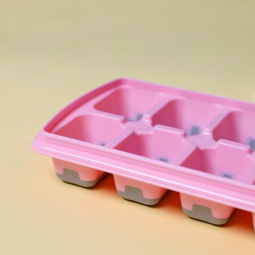 Food Grade Silicone Ice Cube Tray Include Non Spill Lids and Storage Bin  for Freezer, One