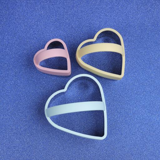 display image 4 for product Cookie Cutter, 3pcs Stainless Steel Cookie Cutter, RF10961 | Baking Moulds | Heart Shape Cookie Cutter with PP Handle | Baking Dough Tools