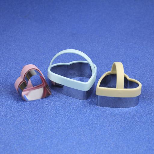 display image 2 for product Cookie Cutter, 3pcs Stainless Steel Cookie Cutter, RF10961 | Baking Moulds | Heart Shape Cookie Cutter with PP Handle | Baking Dough Tools