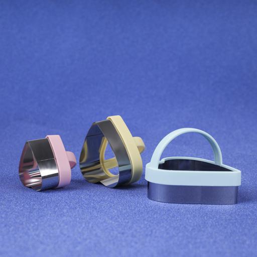 display image 1 for product Cookie Cutter, 3pcs Stainless Steel Cookie Cutter, RF10961 | Baking Moulds | Heart Shape Cookie Cutter with PP Handle | Baking Dough Tools