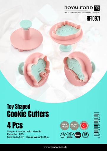 display image 10 for product Toy Shaped Cookie Cutters, 4pcs ABS Mould, RF10971 | Cookie Cutter with Handle | 3D Design Cookie Mould | Baking Tools for Kitchen | Kids Cookie Cutter