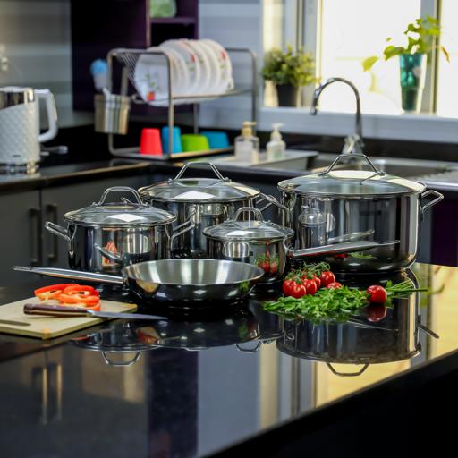 Royal Cuisine Set of 5 Stainless Steel Kitchen Gadgets Including 2 Pot