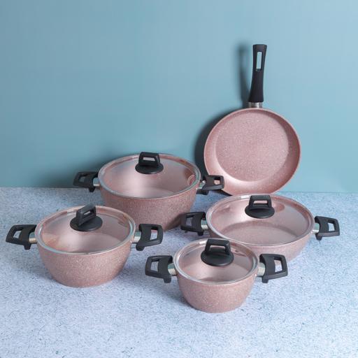 Buy Alberto Granite Series 7 Pieces Cookware Set Wood Stone Online
