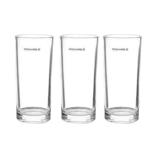 Royalford 11Oz 3Pcs Glass - Water Cup Drinking Glass hero image