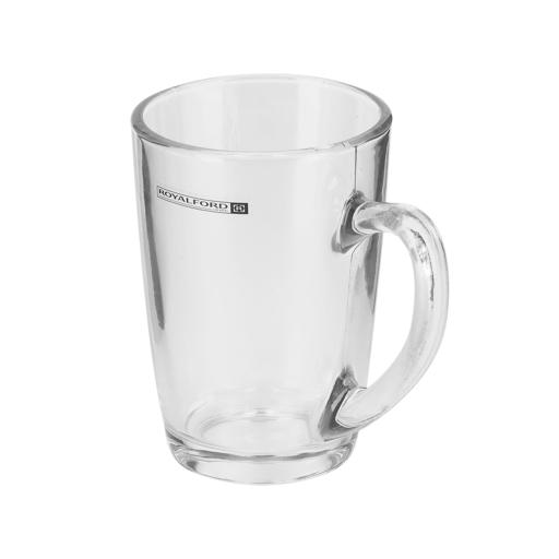 6pcs Glass Coffee Mugs Featuring Clear Body & Colorful Handle For