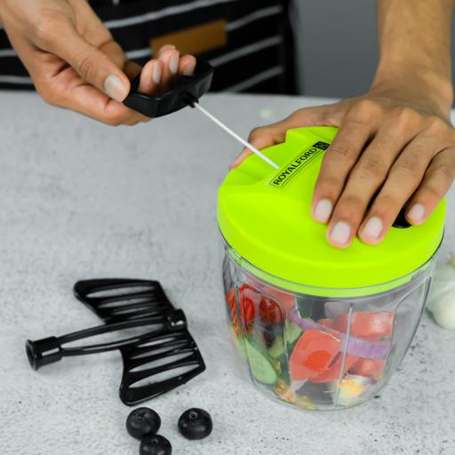 Manual Food Processor Vegetable Chopper, Portable Hand Pull String
