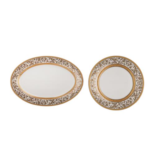 display image 5 for product Premium Bone China Dinner Set, 28 Pcs Set, RF11049 | Elegant Floral Design | Dishwasher Safe | Freezer Safe | Bone China Chin Resistant Dishes Sets Service for 6