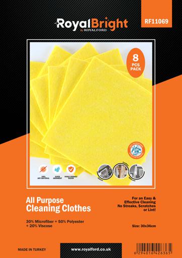 Royalford 8Pcs Cleaning Cloth