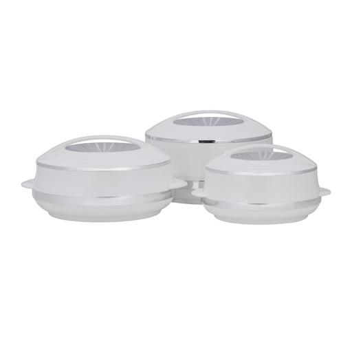 Thermal Food Warmer Container Insulation Hot Pot Lunchbox Casserole Serving  Dish 3pcs. Grey Color. Elegant and Beautiful 