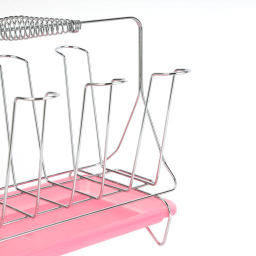 display image 4 for product Royalford RF1155GH8 Stainless Steel 8 Glass Stand Holder with Drainer - Glass Drainer Storage Drying Rack - Glass Holder Rack - Drying Holds 8 Cups - Ideal for Storing/Draining/Drying Cups, Mugs, Glasses