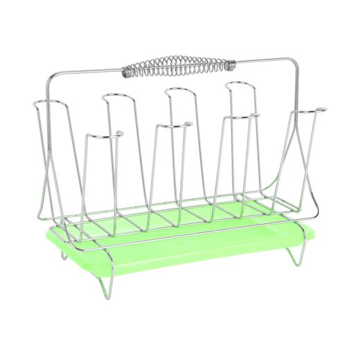 Royalford RF1155GH8 Stainless Steel 8 Glass Stand Holder with Drainer - Glass Drainer Storage Drying Rack - Glass Holder Rack - Drying Holds 8 Cups - Ideal for Storing/Draining/Drying Cups, Mugs, Glasses hero image
