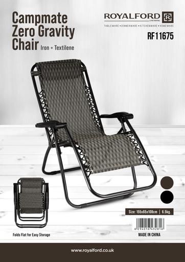 display image 9 for product Royalford Campmate Zero Gravity Chair
