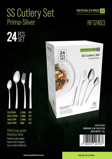display image 19 for product 24Pc SS Cutlery Set -Prima Silver 1X6