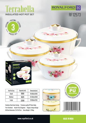 display image 8 for product 3Pc Hotpot Set 1.0+1.825+3.2Ltr