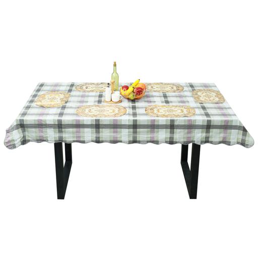 display image 1 for product Oblong Table Cloth, PVC Fabric Table Cloth, RF1274-TC | Chex Pattern Design 60x90cm Cloth | Ideal for Home, Restaurant, Hotel, Outdoor Parties & More