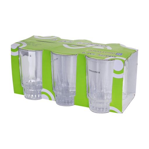 display image 4 for product 6-Pcs Glass Tumblers, Portable & Lightweight, RF1385-GT6 | 9oz Transparent Water Cup | Ideal for Party Picnic BBQ Camping Garden | Serve Water Wine Whisky Drinking & More