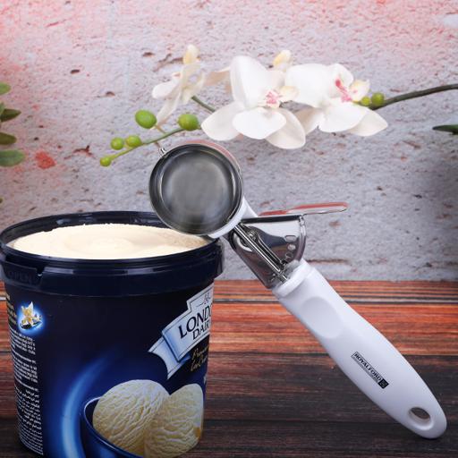 display image 3 for product Royalford Stainless Steel Ice Cream Scoop - Ice Cream Scoop With Trigger Lever And Comfort Grip Hand