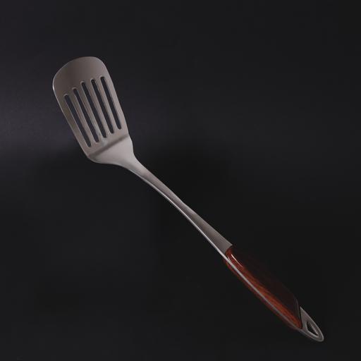 display image 1 for product Highly Durable Safe Stainless Steel Slotted Turner with Long Handle & Dishwasher Safe RF2064ST Royalford