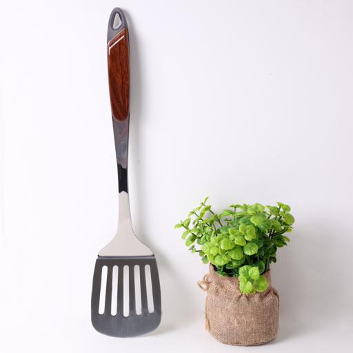 display image 3 for product Highly Durable Safe Stainless Steel Slotted Turner with Long Handle & Dishwasher Safe RF2064ST Royalford