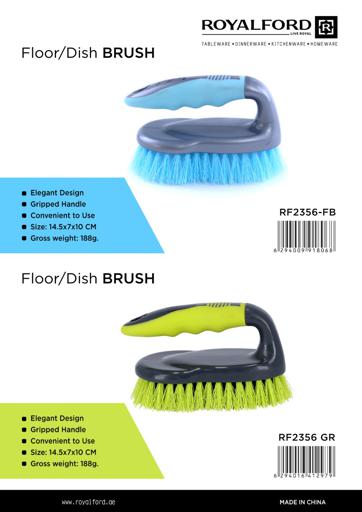 display image 8 for product Floor/Dish Brush, with Gripped Handle, RF2356-FB | Flexible Stiff Bristles | Heavy Duty Brush for Bathroom, Shower, Sink, Carpet, Floor