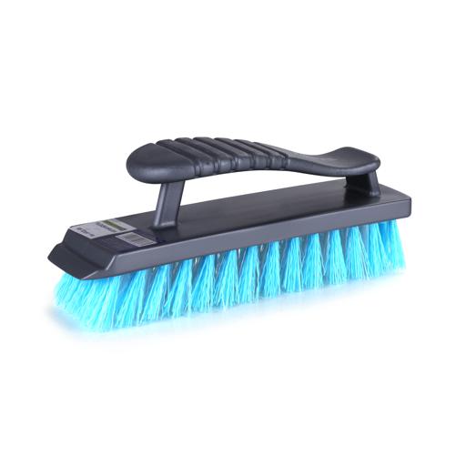 Mr. Clean Tile & Grout Brush, 9 Handle, 1 Bristles, Gray/Blue, 3/Box  