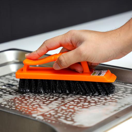 display image 3 for product Floor/Dish Brush, Convenient to Use, Elegant Design, RF2357-FB | Gripped Handle | Multifunctional | Ideal for Cleaning Utensils, Bathroom Floors and More