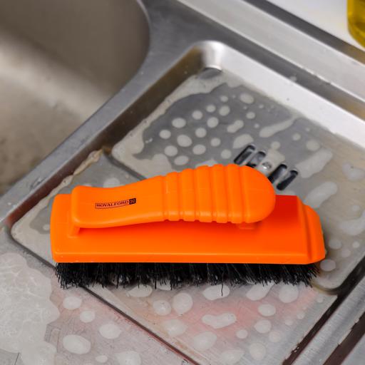 display image 1 for product Floor/Dish Brush, Convenient to Use, Elegant Design, RF2357-FB | Gripped Handle | Multifunctional | Ideal for Cleaning Utensils, Bathroom Floors and More