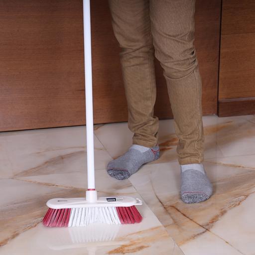 display image 1 for product Indoor Sweeping Broom, Long Handle Deck Brush, RF2369-FB | Indoor/Outdoor Floor Scrub Brush with Stiff Bristles | Ideal for Cleaning Bathroom, Shower Wall, Patio, Garage