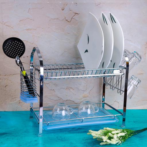 Dish Drying Rack 2 Tier Detachable Dish Drainer Organizer Shelf Utensil  Holder
