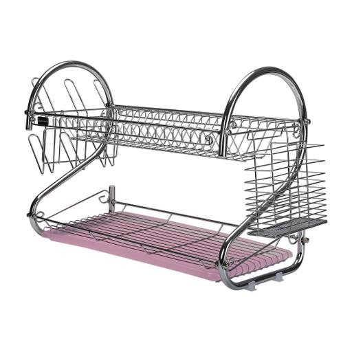display image 9 for product Royalford 2 Layer Metal Dish Rack - Multi-Purpose Draining Board With Drip Tray, Durable And Easy