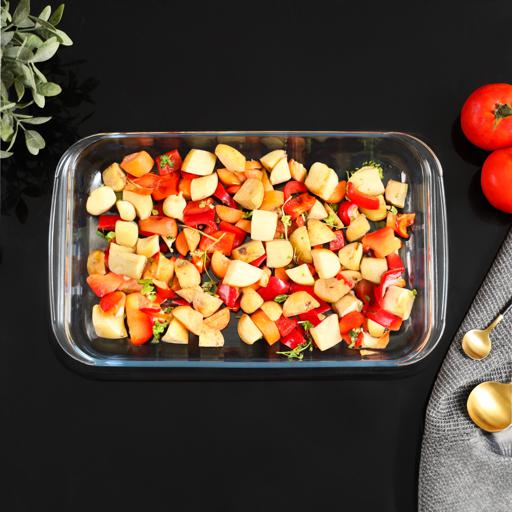 display image 5 for product Royalford Borosilicate Glass Square Roaster, Casserole Baking Dish, Glass Oven Proof Cooking Dish