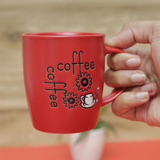 display image 1 for product Royalford RF2921-FB 355ml Reusable Ceramic Mug - Portable Lightweight with Cool Touch Handle Large Coffee & Tea Mug, Traditional Extra Large Tea Mug, Thick Wall Small Mug | Ideal for Hot & Cold Drinks