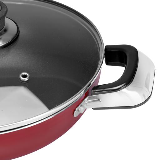 display image 8 for product Royalford Aluminium Wok Pan With Glass Lid, 22 Cm - Induction Safe Frying Pan With Durable Non-Stick