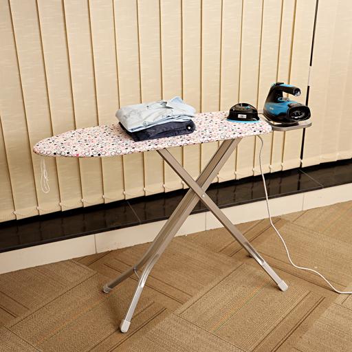 display image 2 for product Mesh Ironing Board with Steam Iron Rest, 91x30cm, RF367IBS | Iron Board with Adjustable Height & Lock System | Non-Slip Feet & Foldable Legs| Heat Resistant Cover