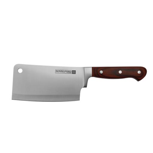 display image 1 for product Royalford 6" Cleaver Knife With Wooden Handle - Razor Sharp Meat Cleaver Stainless Steel Vegetable