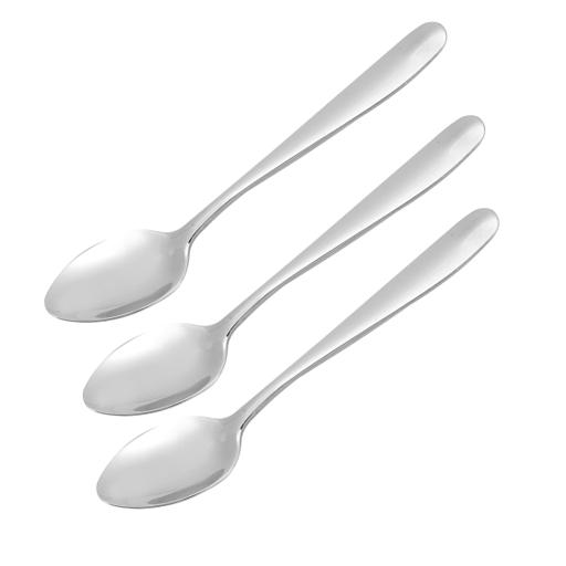 display image 1 for product Royalford 3Pcs Ts Tea Spoon - Plain Pattern Cutlery, Dishwasher Safe, Mirror Polished, Ergonomic