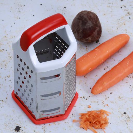 display image 2 for product Royalford Stainless Steel Grater - 6 Slided Hand Held Grater/Slicer/Chopper/Zester For Vegetables